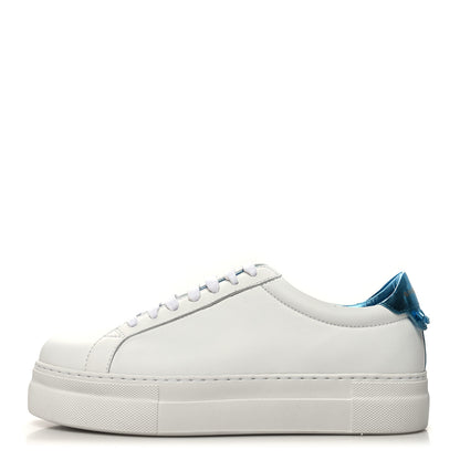 Givenchy Calfskin Womens Urban Street Sneakers 37.5 White Aqua 1 of 9