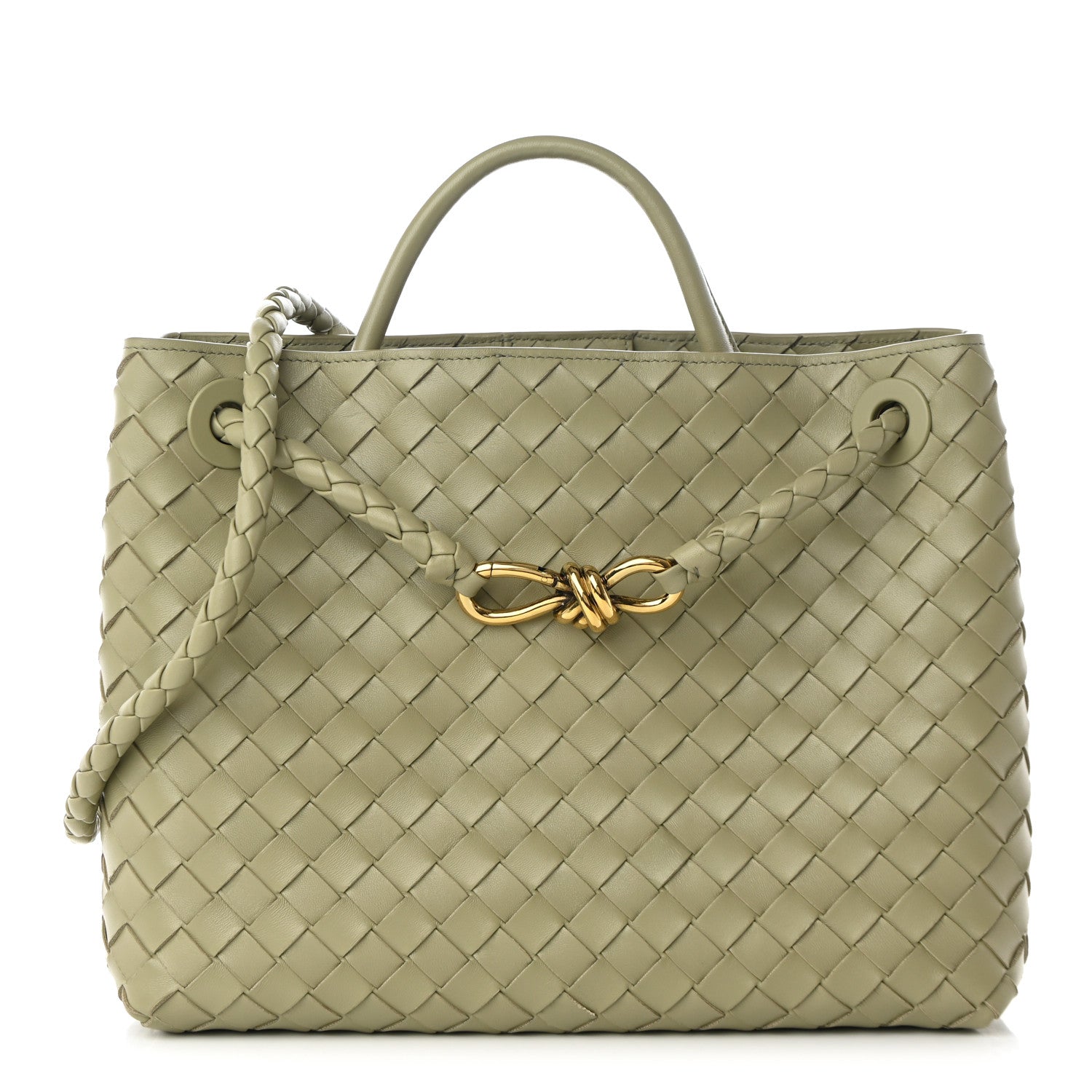 Bottega Veneta Nappa Intrecciato Medium Andiamo Shoulder Bag Travertine 1 of 9