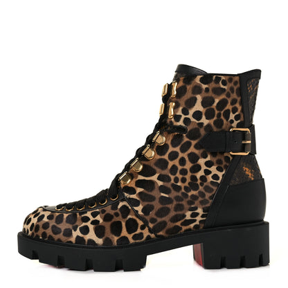 Christian Louboutin Pony Hair Calfskin Macademia Biker Boots 37.5 Black 1 of 8