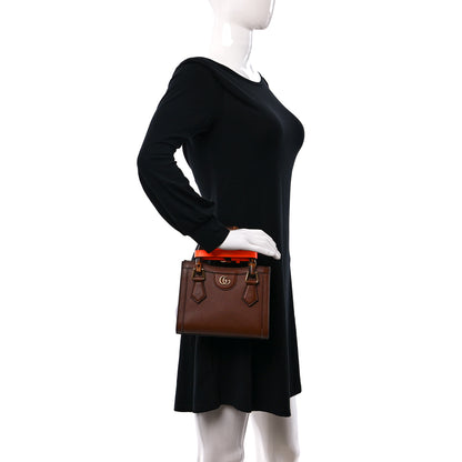 Gucci Wonka Grain Calfskin Mini Diana Tote Bag Cuir Orange Fluo 2 of 9