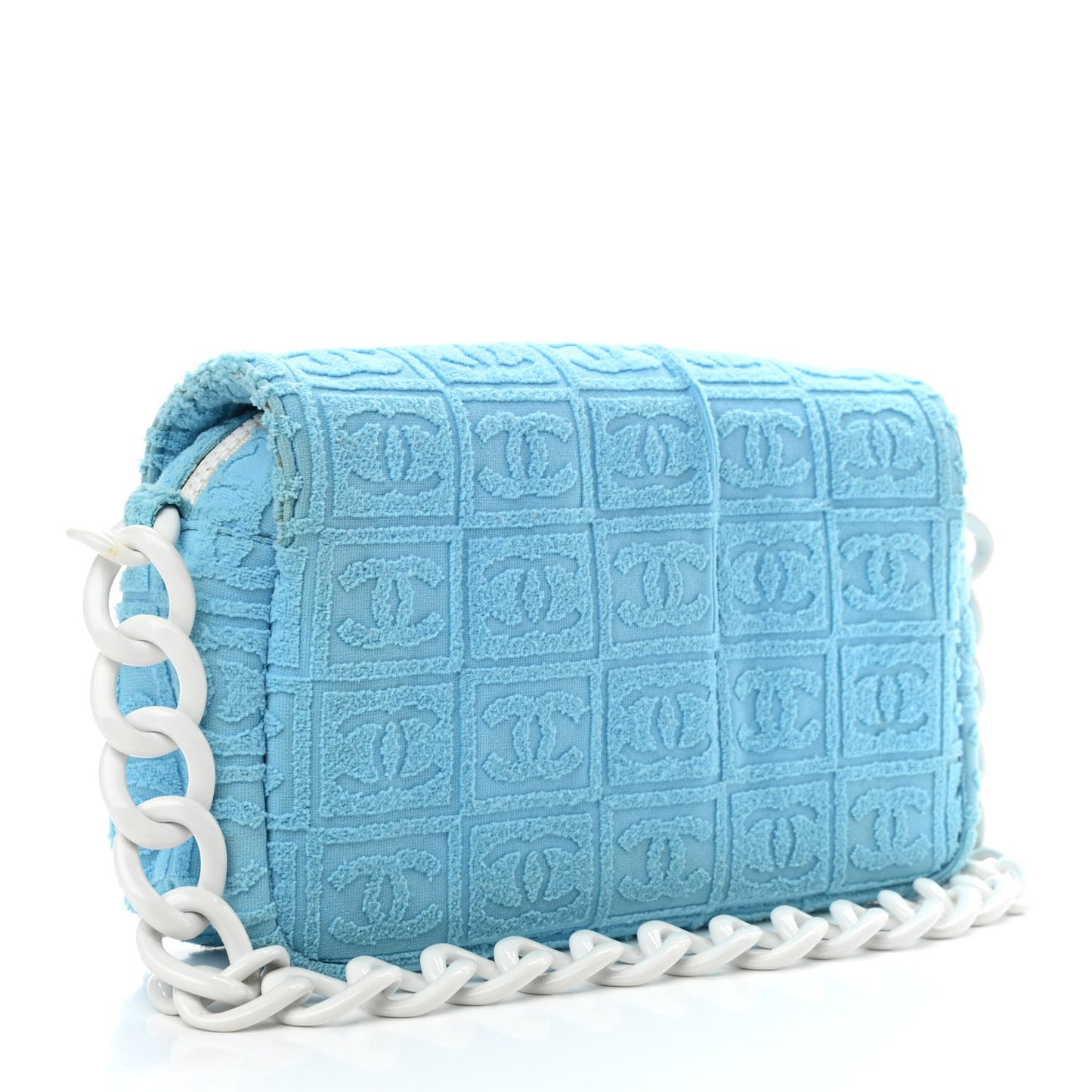 Terry Cloth CC Medium Single Flap Light Blue