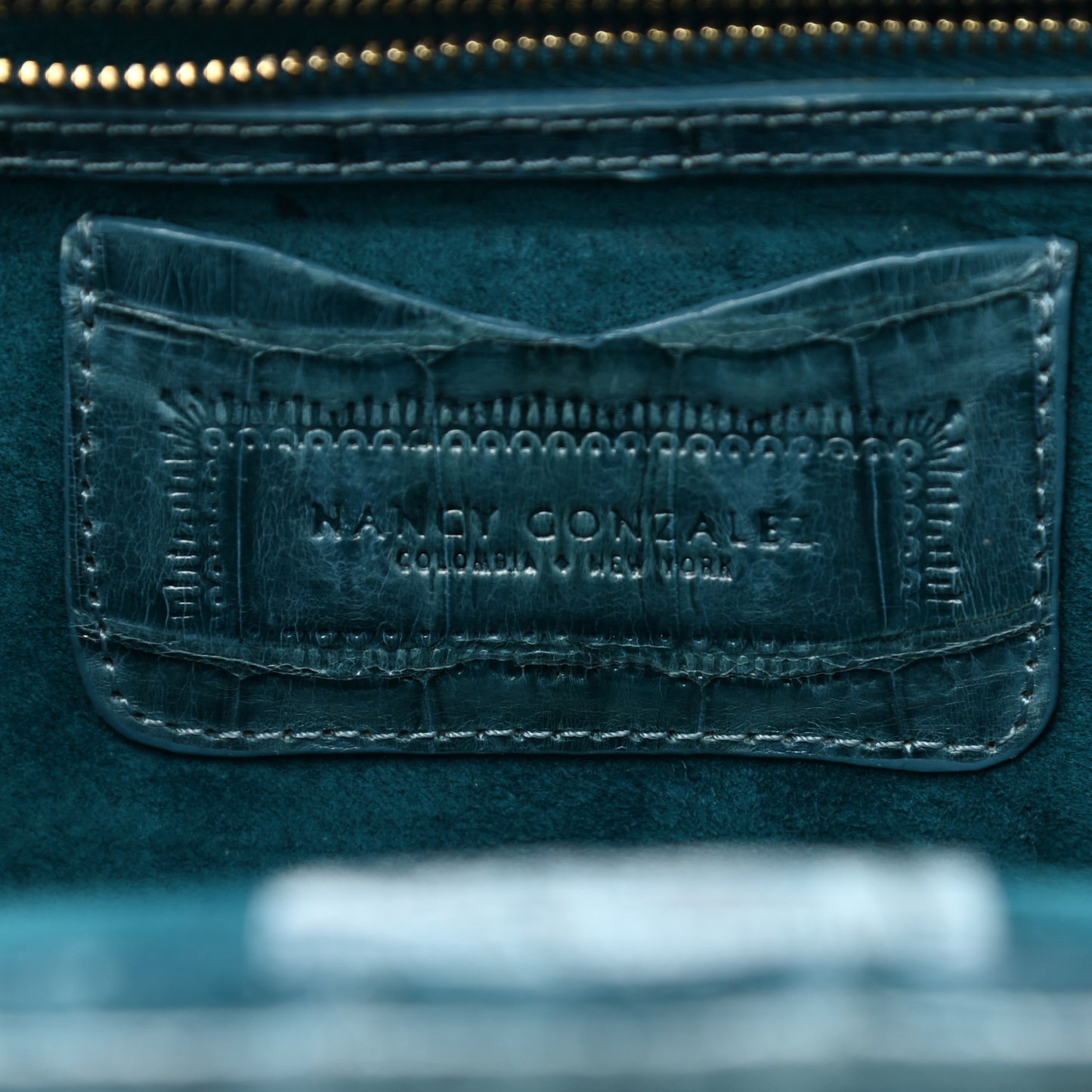 Crocodile Frame Clutch Blue