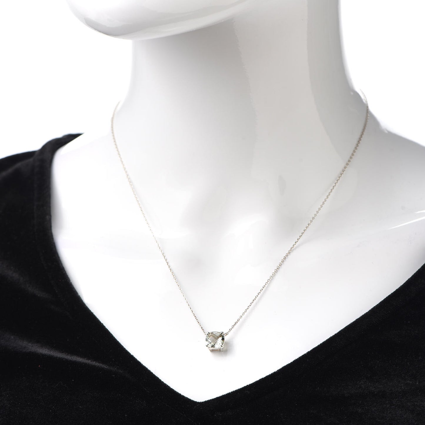 Sterling Silver Prasiolite Sparklers Pendant Necklace