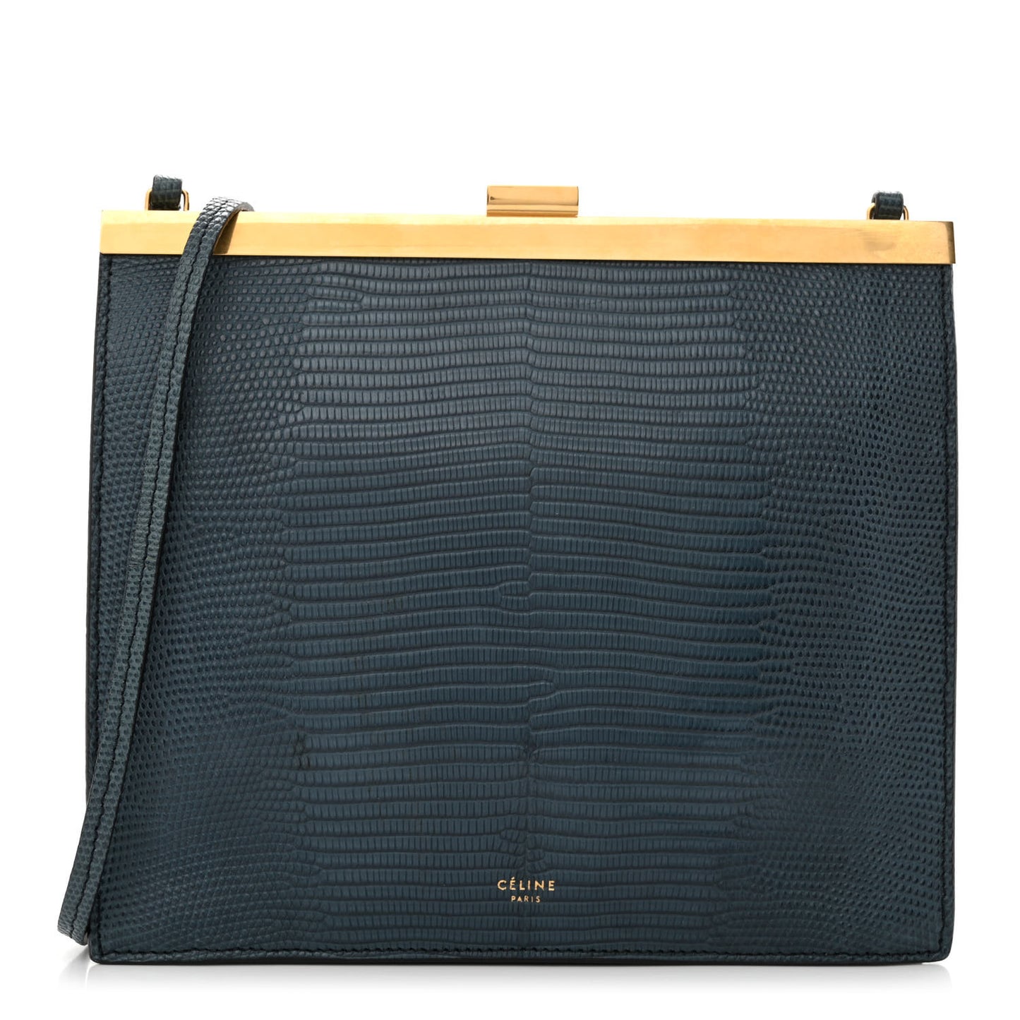 Lizard Mini Clasp Bag Blue