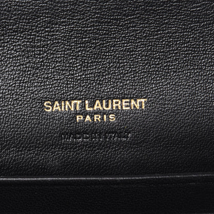 Saint Laurent Lambskin Matelasse Monogram Vicky Tri-Fold Wallet Black 6 of 7