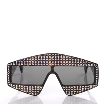 Gucci Crystal Rectangular Frame Sunglasses GG0357S Tortoiseshell 2 of 8