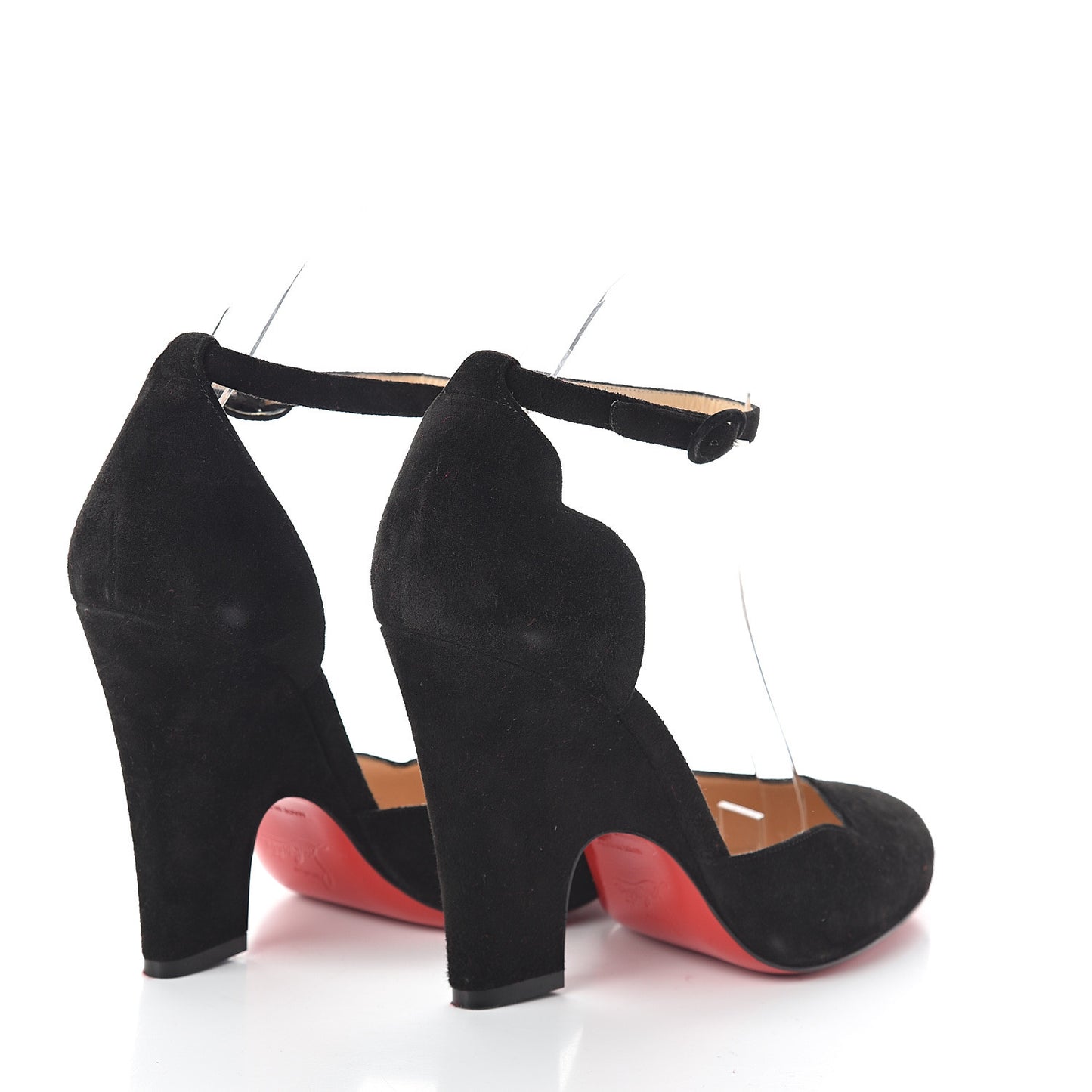 Veau Velours Aketi 100 Ankle Strap Wedge 37.5 Black