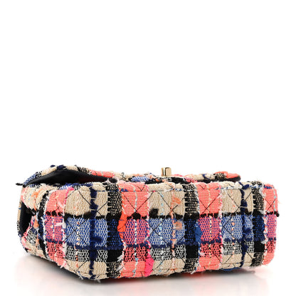 Chanel Tweed Quilted Mini Rectangular Flap Blue Orange Yellow 4 of 10