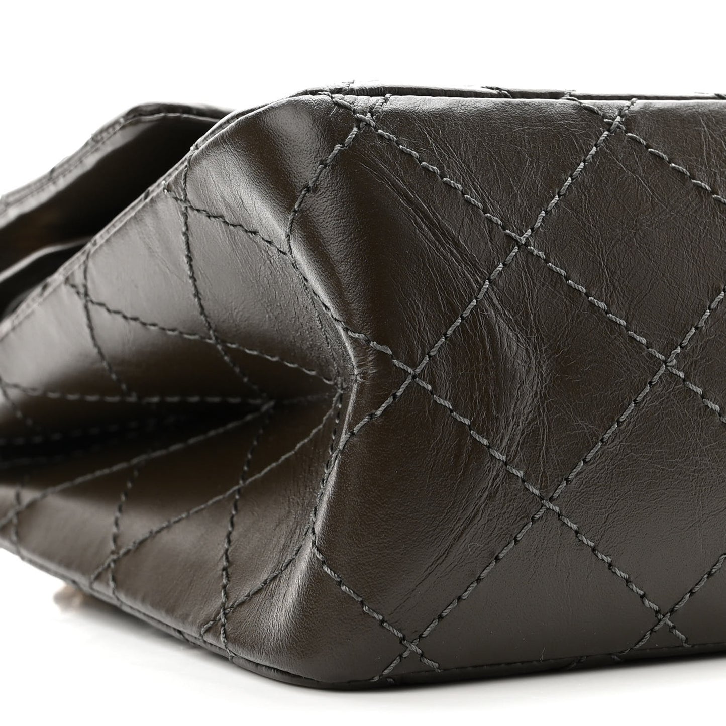 Aged Calfskin Quilted 2.55 Reissue 226 Flap Dark Khaki