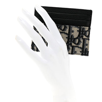 Christian Dior Grained Calfskin Oblique Card Holder Black 2 of 8