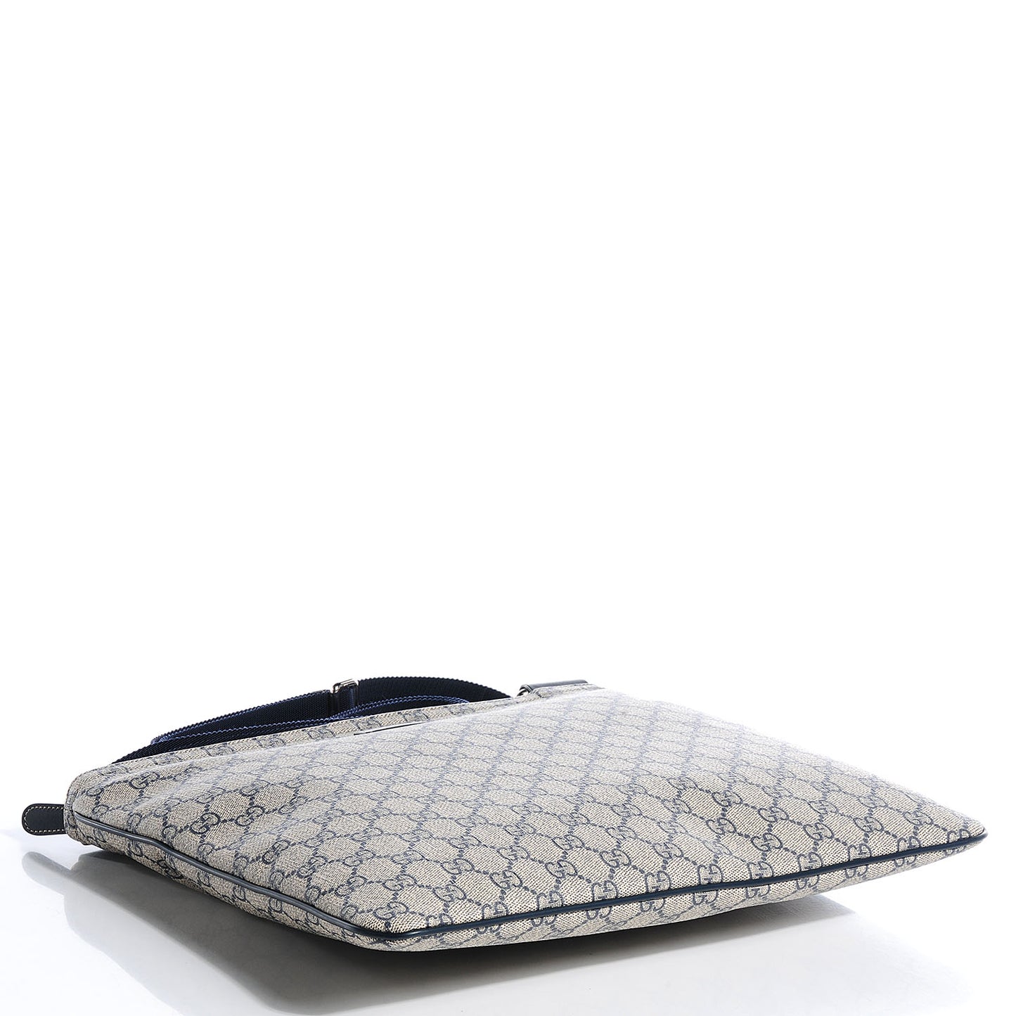 GG Plus Monogram Large Flat Messenger Bag Beige Blue