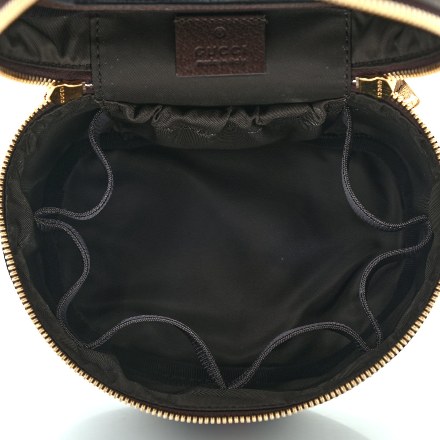 Gucci GG Supreme Monogram Textured Calfskin Web Ophidia Vanity Cosmetic Case Beige Ebony New Acero 5 of 8