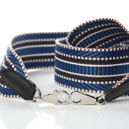 Hermes Toile Swift 50mm Sangle Cavale Shoulder Strap Bleu Zellige Indigo Black 4 of 5