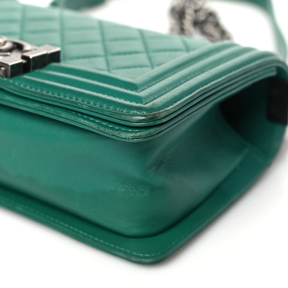 Chanel Lambskin Quilted Small Boy Flap Green 10 of 14