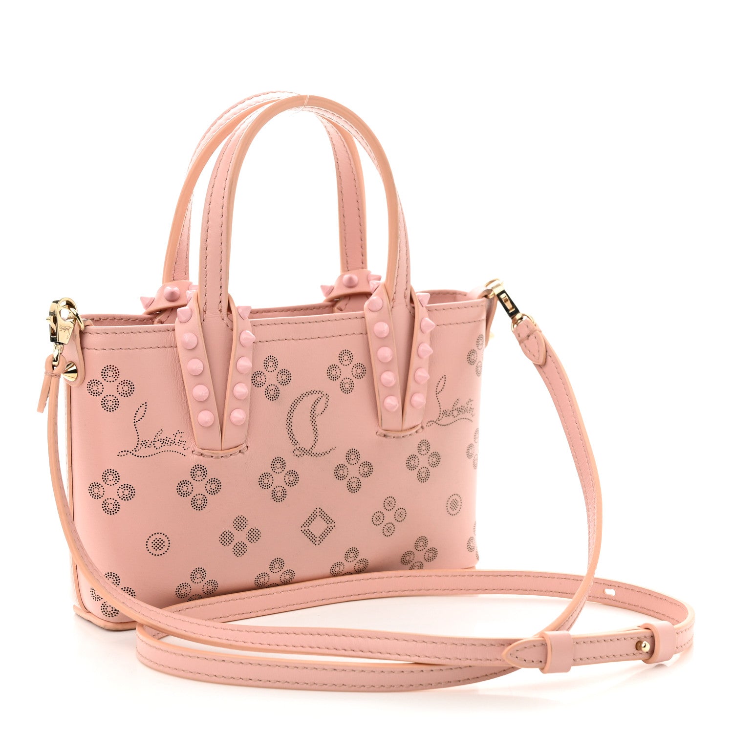 Christian Louboutin Calfskin Loubinthesky Nano Cabata Tote Rosy 3 of 10