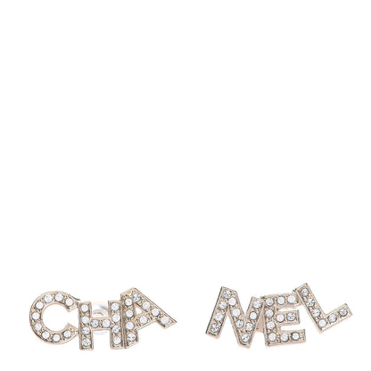 Chanel Crystal Pearl Signature Stud Earrings Gold 1 of 5
