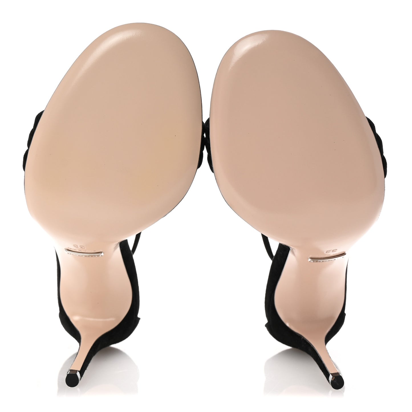 Kid Scamosciato GG Ankle Strap High Heel Sandals 38 Black