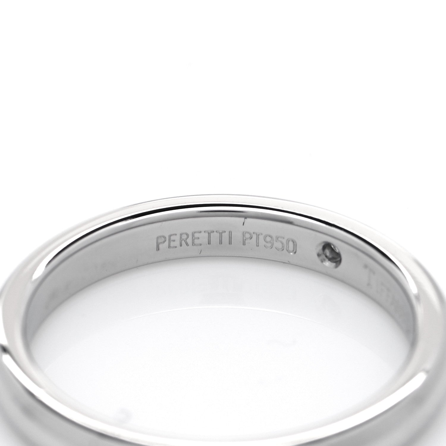 Tiffany Platinum Diamond Elsa Peretti Band Ring 53 6.5 5 of 5