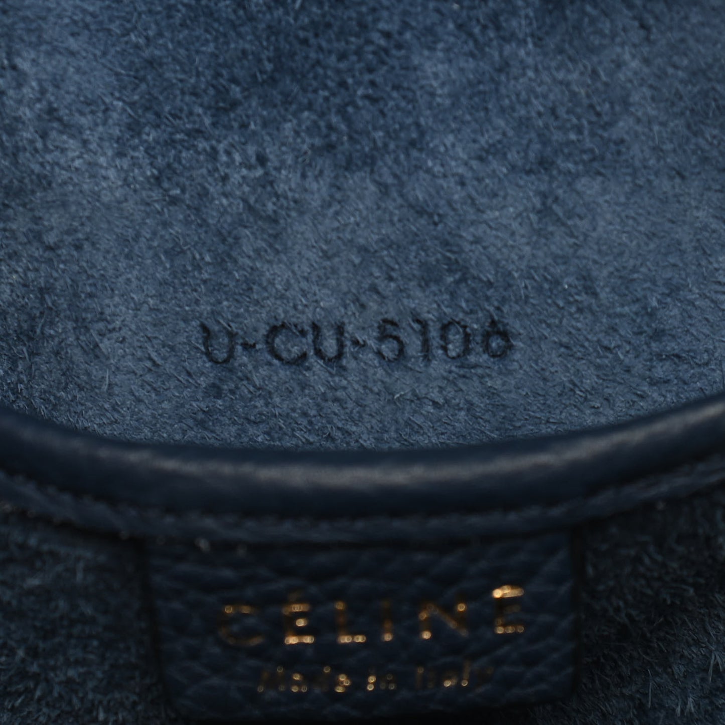 Drummed Calfskin Nano Luggage Indigo