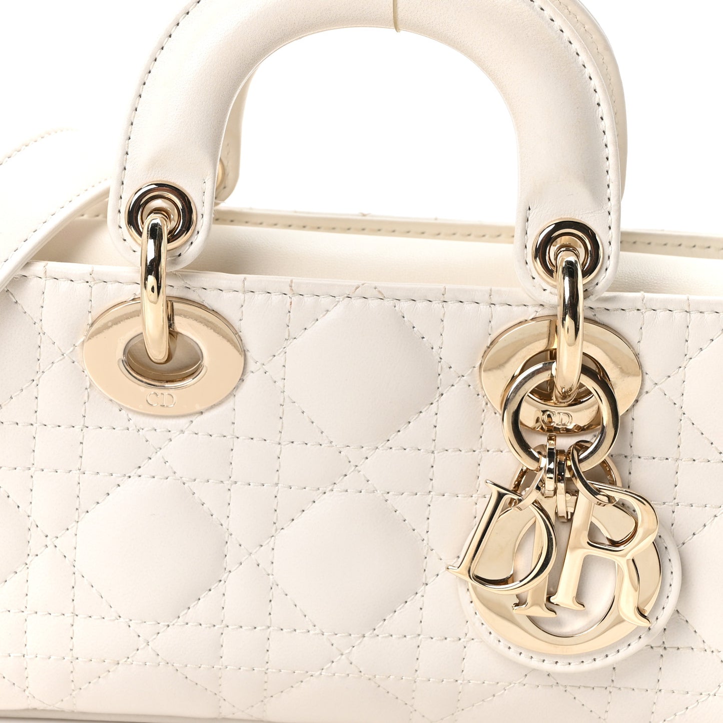 Lambskin Cannage Dioramour Micro Lady D-Joy Latte