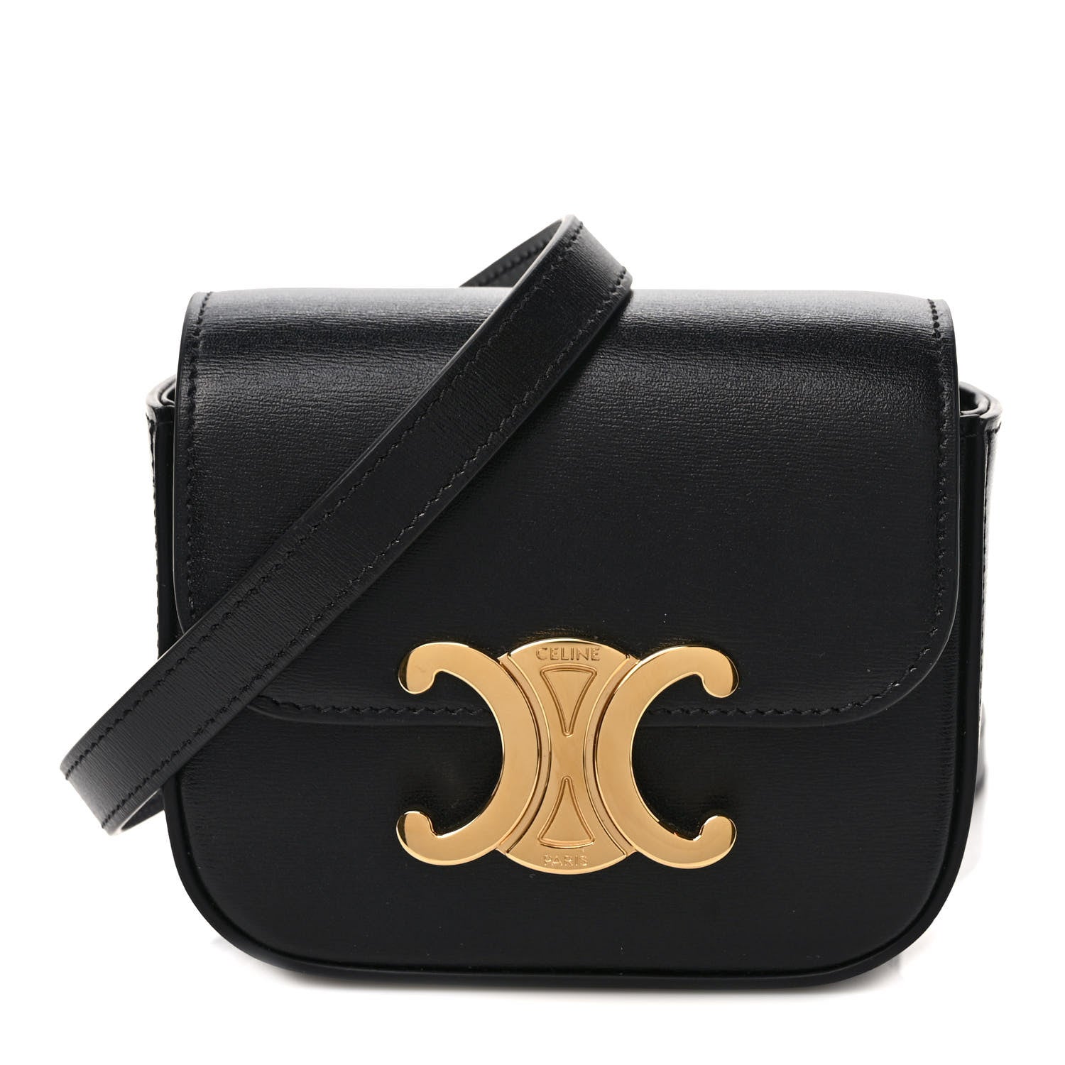 Celine Shiny Calfskin Mini Triomphe Black 1 of 10