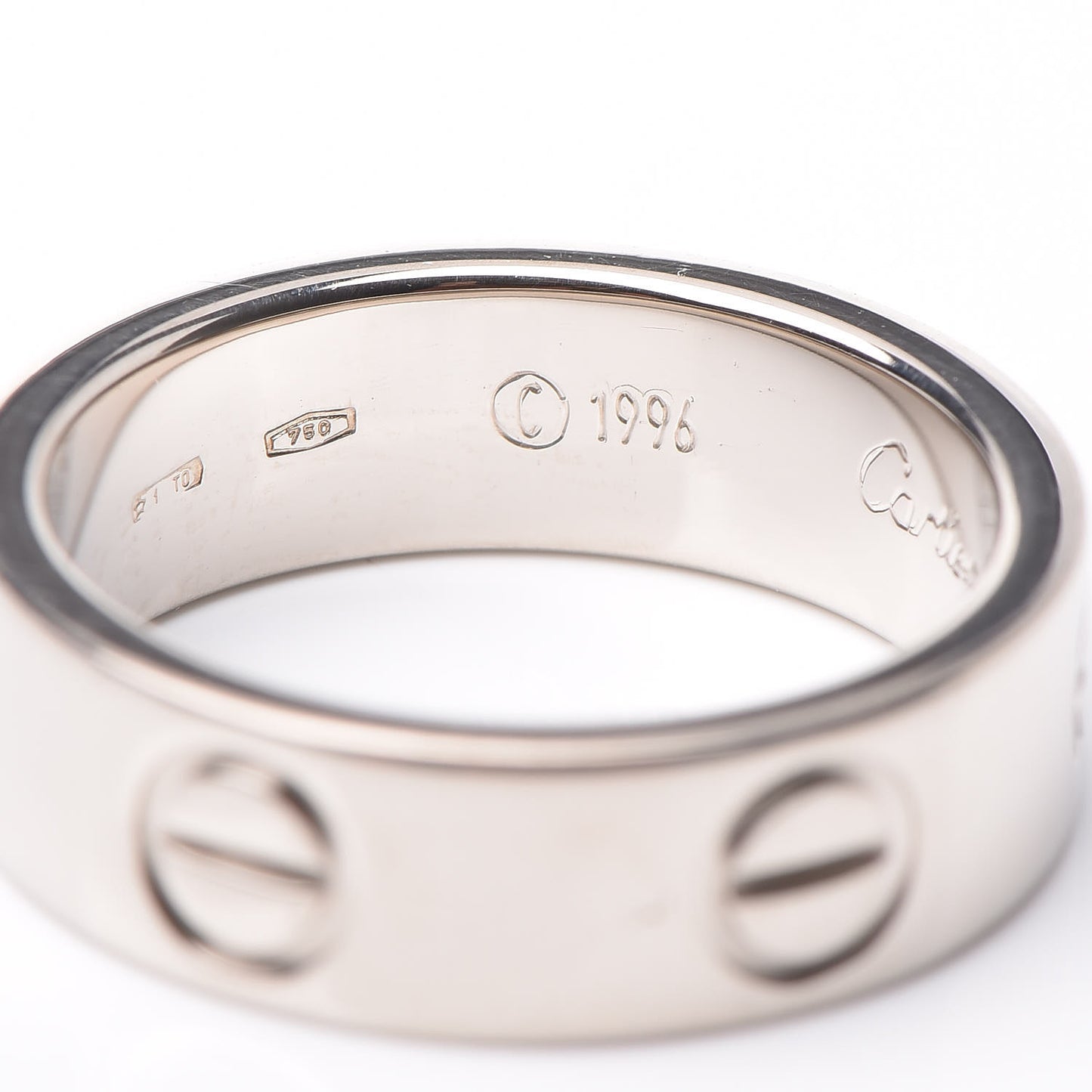 18K White Gold 5.5mm LOVE Ring 49 4.75