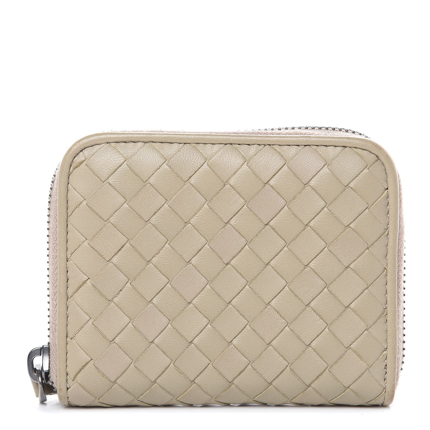 Nappa Intrecciato Zip Around Coin Purse Fume