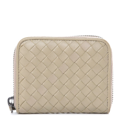 Bottega Veneta Nappa Intrecciato Zip Around Coin Purse Fume 1 of 12