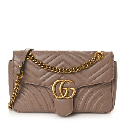 Gucci Calfskin Matelasse Small GG Marmont Shoulder Bag Porcelain Rose 1 of 9