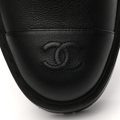 Chanel Goatskin Pearl Lace Up CC Short Boots 40 Black 10 of 10