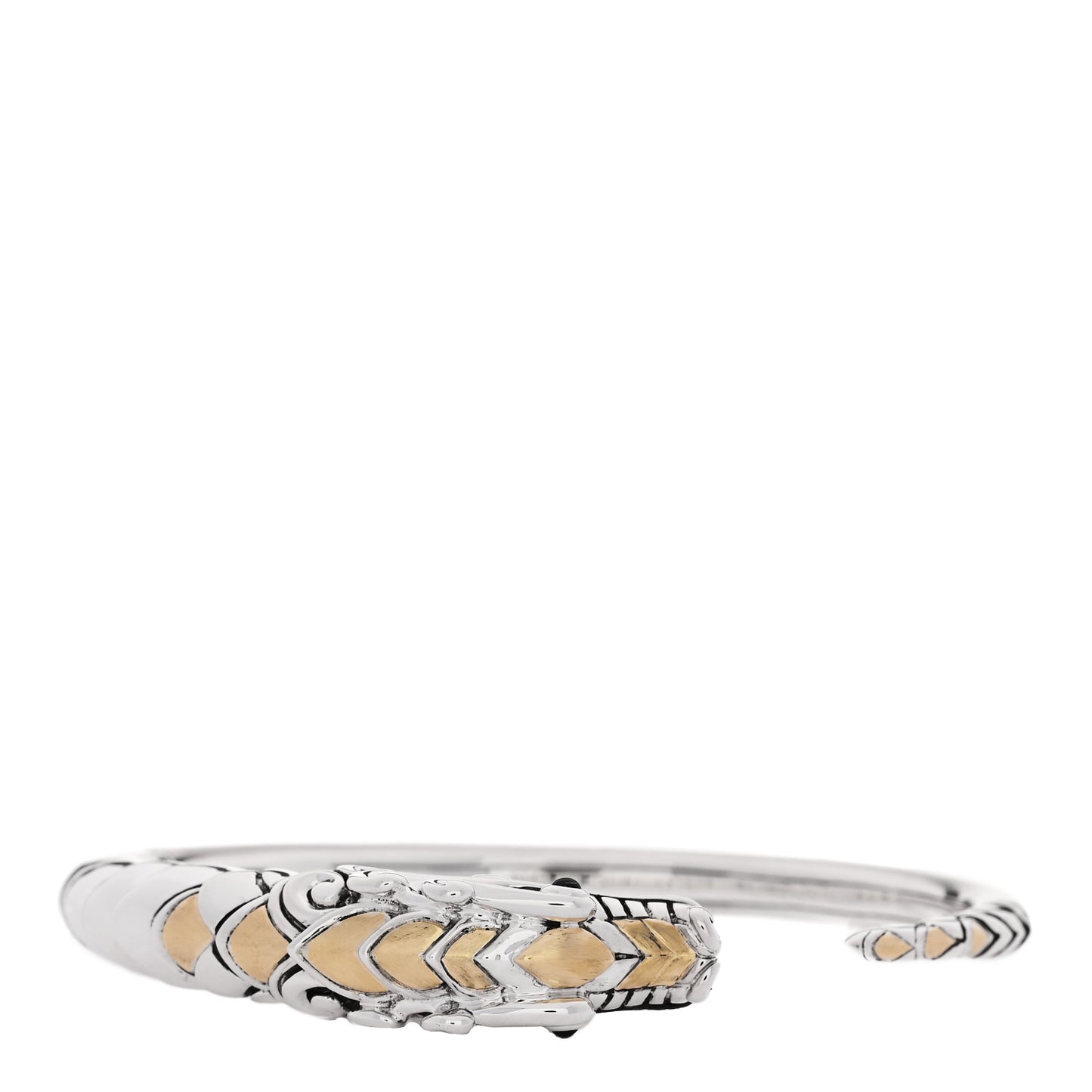 Sterling Silver 18K Yellow Gold Blue Sapphire Legends Naga Dragon Cuff Bracelet