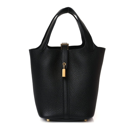 Hermes Taurillon Clemence Picotin Lock 18 PM Black 1 of 11