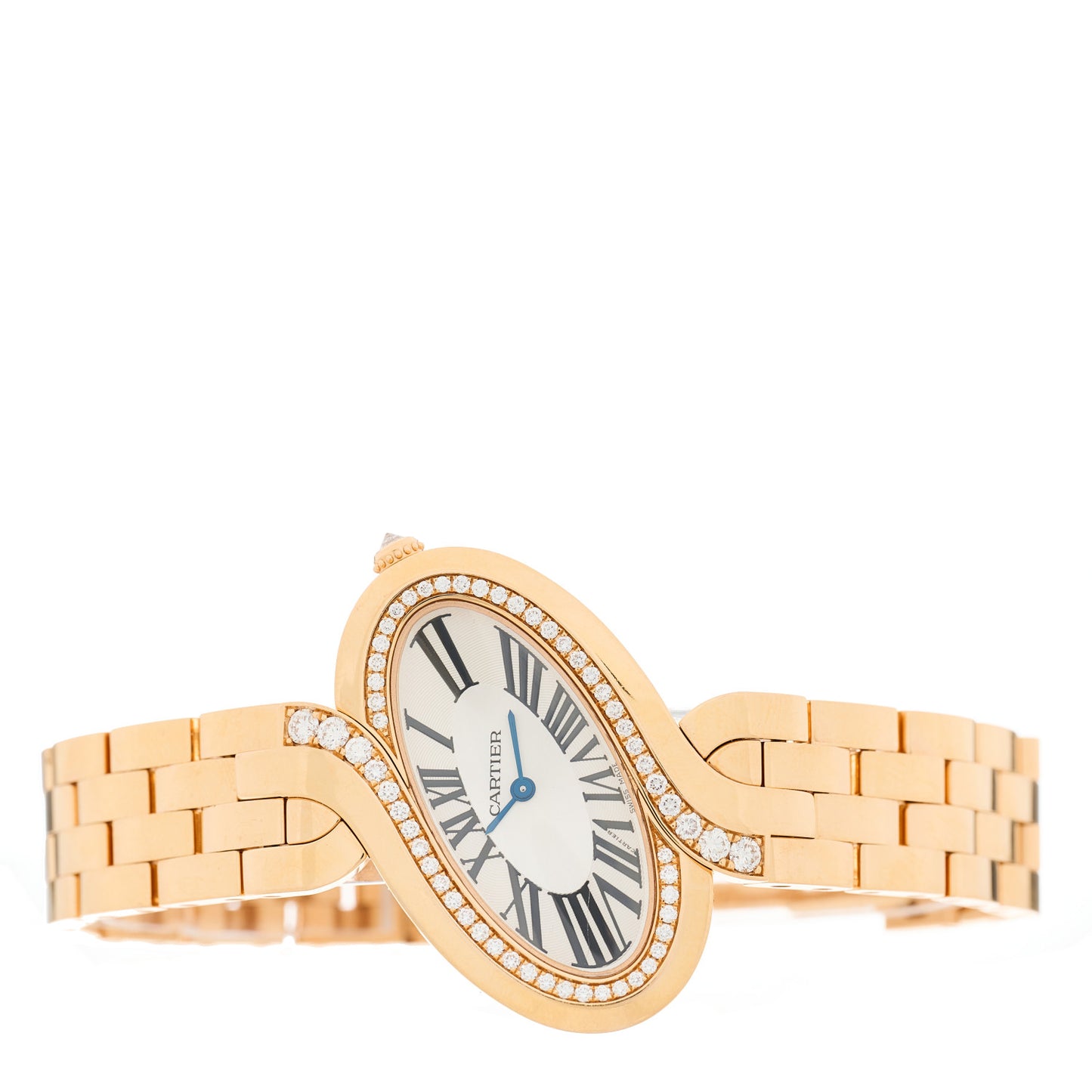 18K Pink Gold Diamond Bezel 38mm Delices de Cartier Quartz Watch