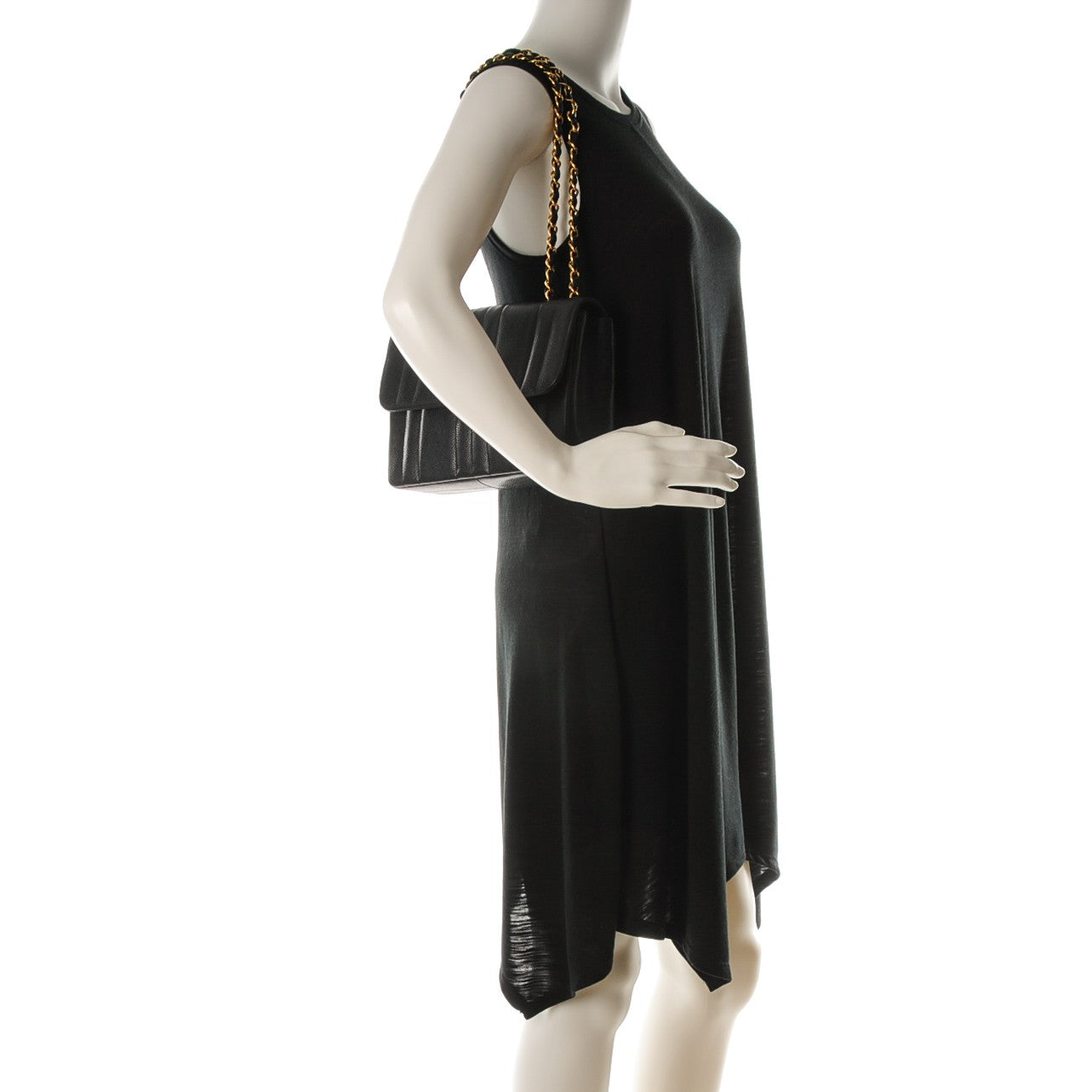 Chanel Caviar Vertical Quilt Small Single Flap Black 2 of 9