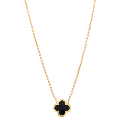 Van Cleef & Arpels 18K Yellow Gold Black Onyx Pure Alhambra Pendant Necklace 1 of 6