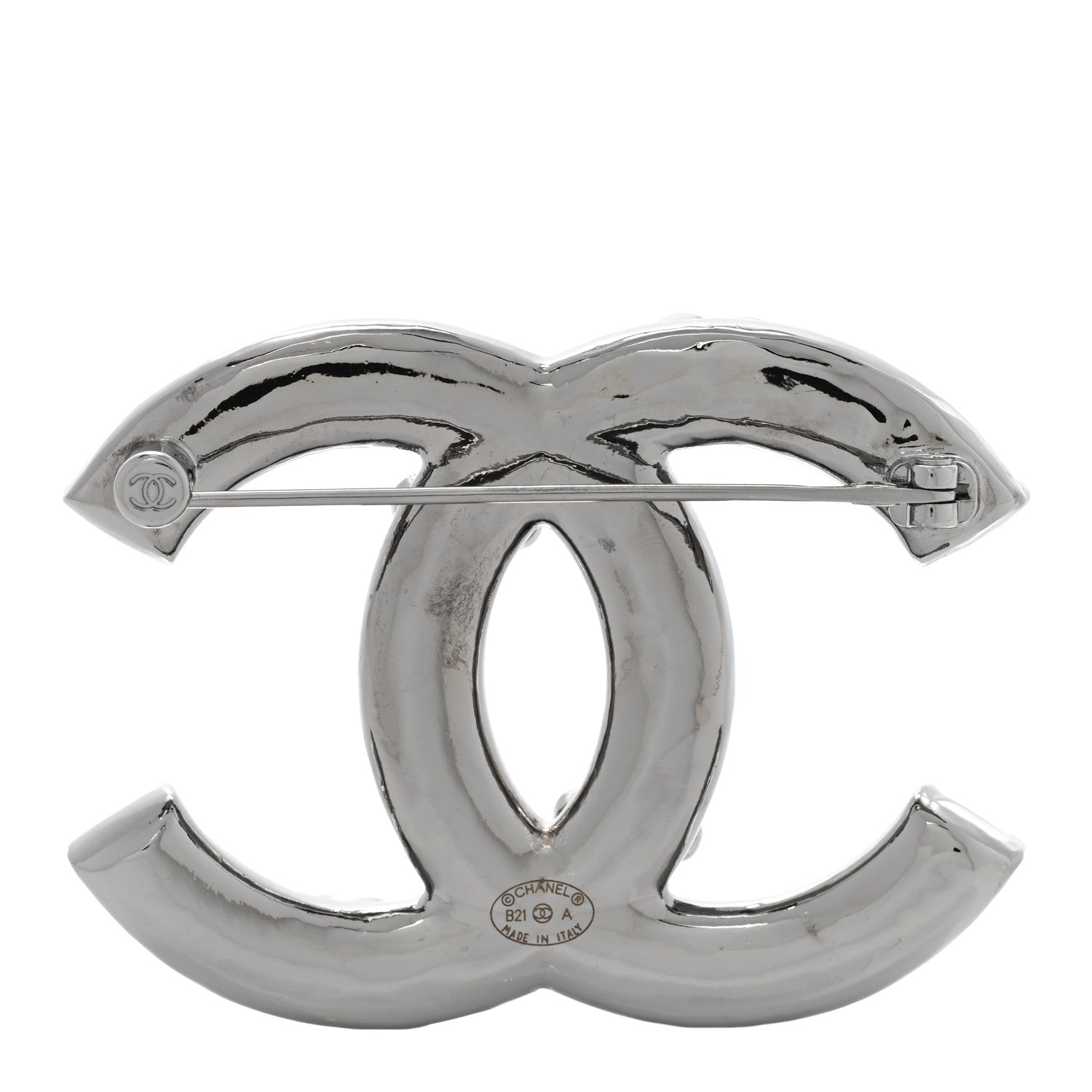 Chanel Pearl Crystal CC Brooch Ruthenium 3 of 5