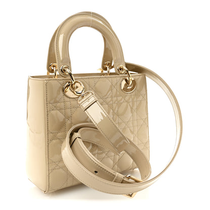 Christian Dior Patent Cannage Small Lady Dior Beige 3 of 10