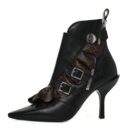 Louis Vuitton Calfskin Monogram Janet Ankle Boots 38 Black 1 of 6