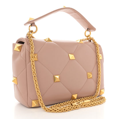 Valentino Garavani Nappa Large Roman Stud Shoulder Bag Rose Cannelle 3 of 9