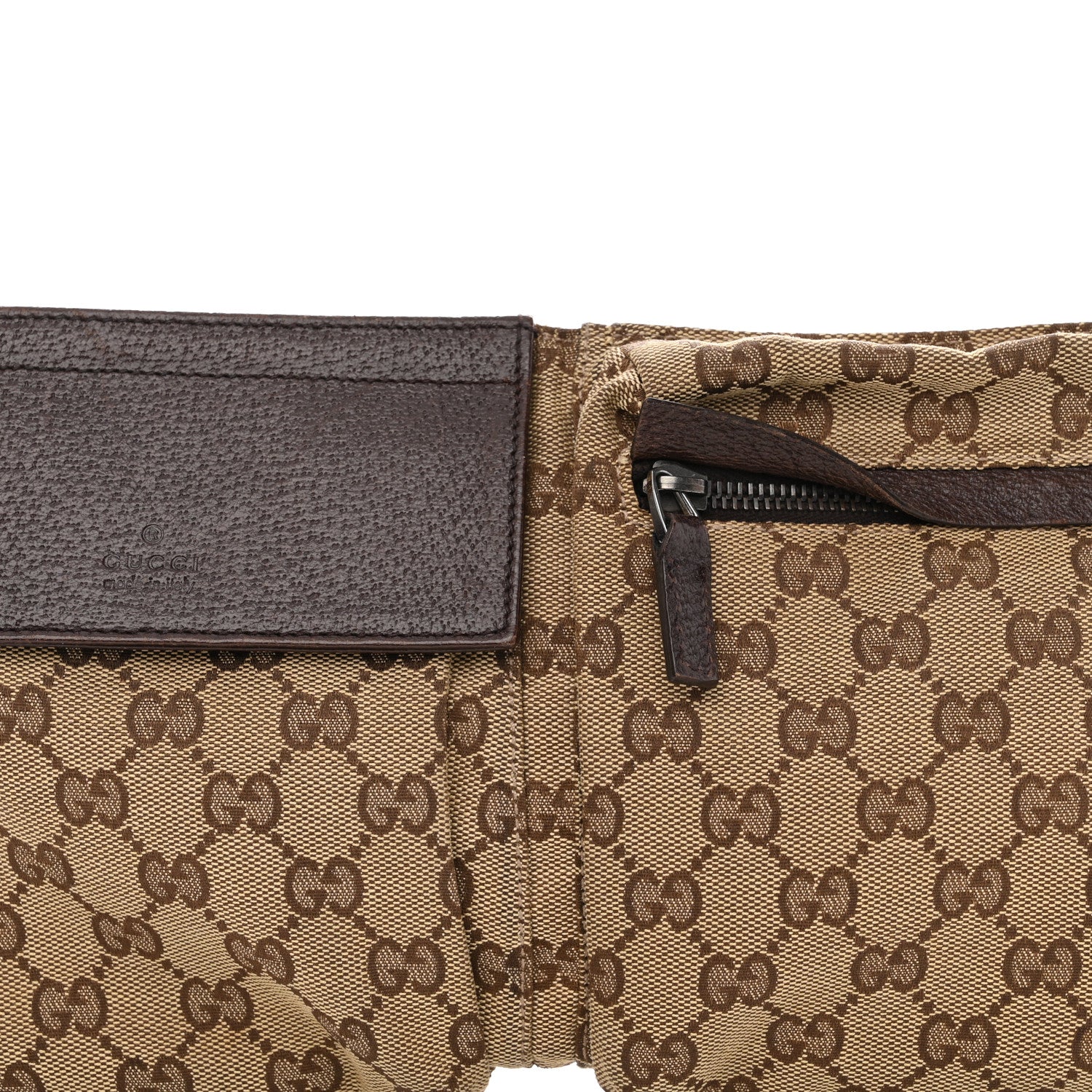 Gucci GG Monogram Double Pocket Belt Bag Dark Brown 10 of 12