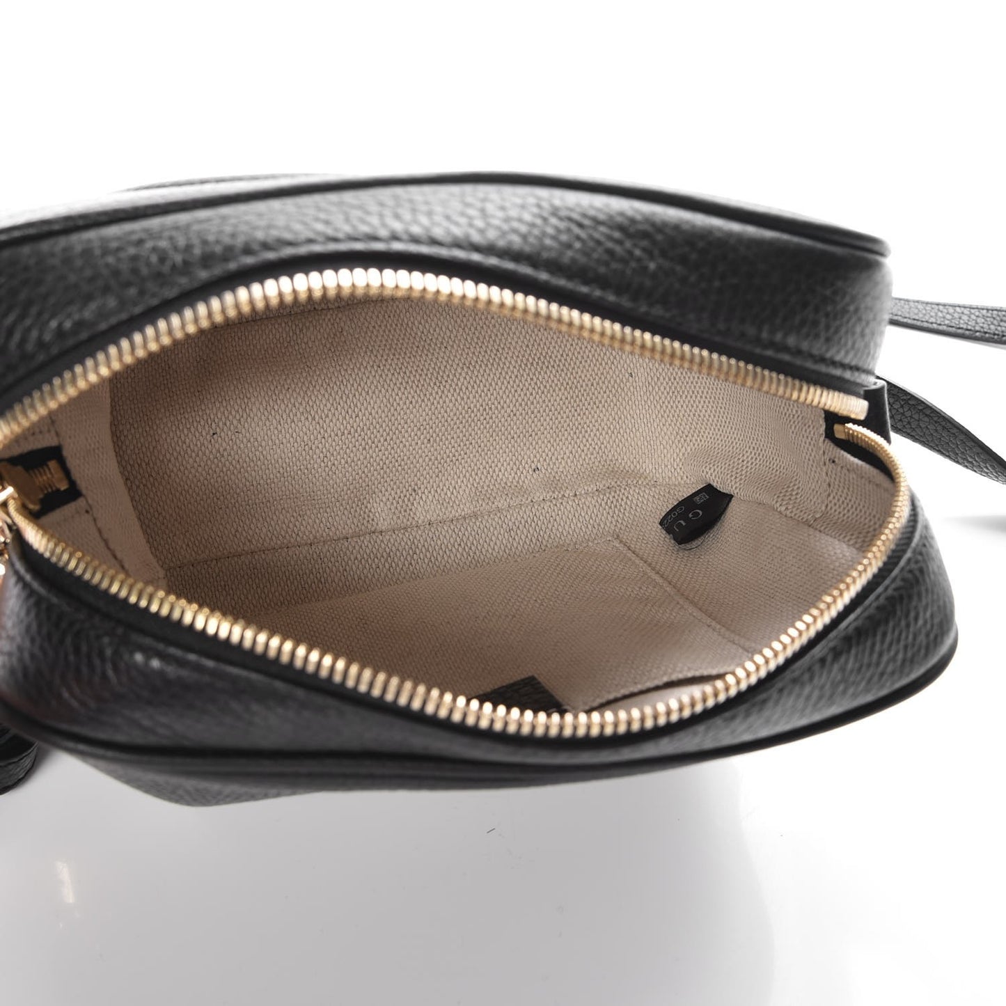 Pebbled Calfskin Small Soho Disco Bag Black