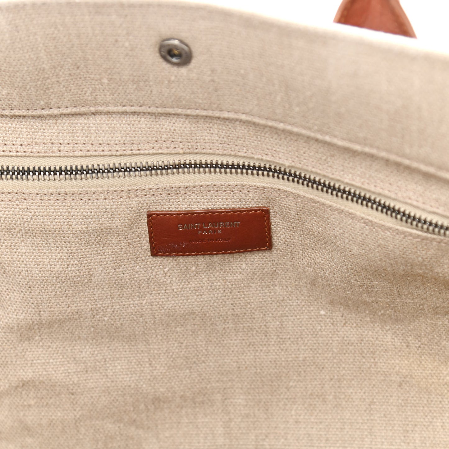 Linen Calfskin Rive Gauche Tote Tan