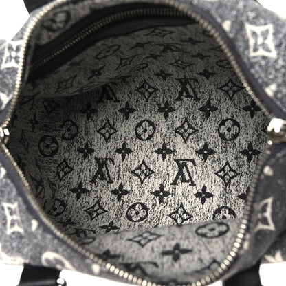 Louis Vuitton Denim Monogram Jacquard Speedy Bandouliere 25 Black 5 of 10