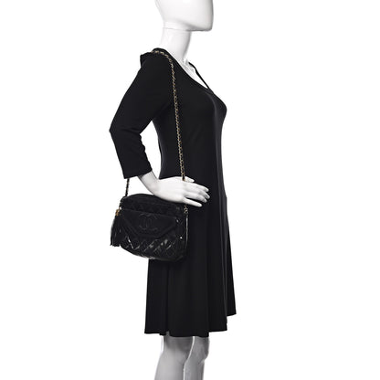 Chanel Patent Quilted Tassel Small Camera Case Black 2 of 14