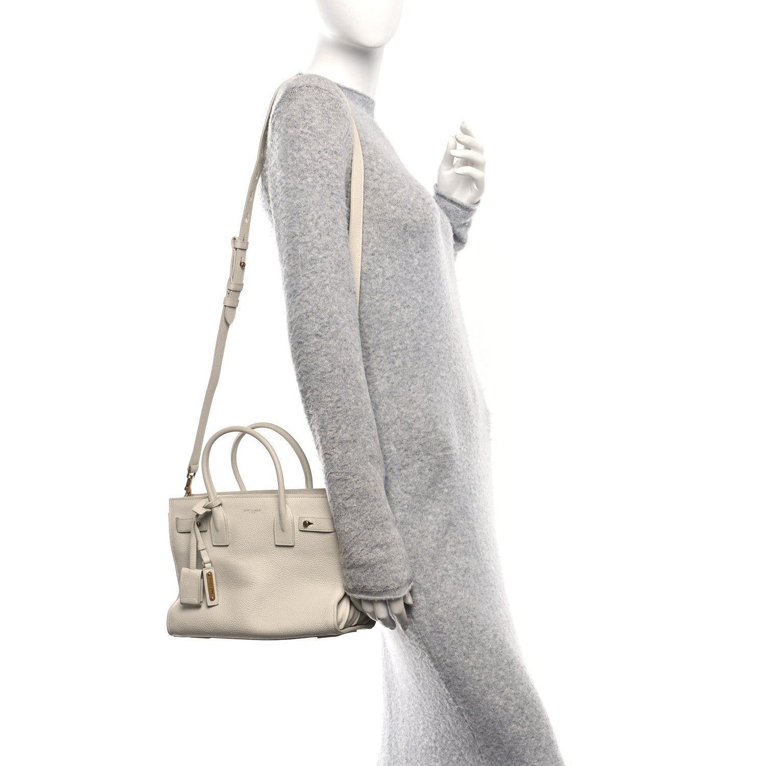 Saint Laurent Grained Calfskin Baby Sac De Jour Souple Ivory 2 of 10