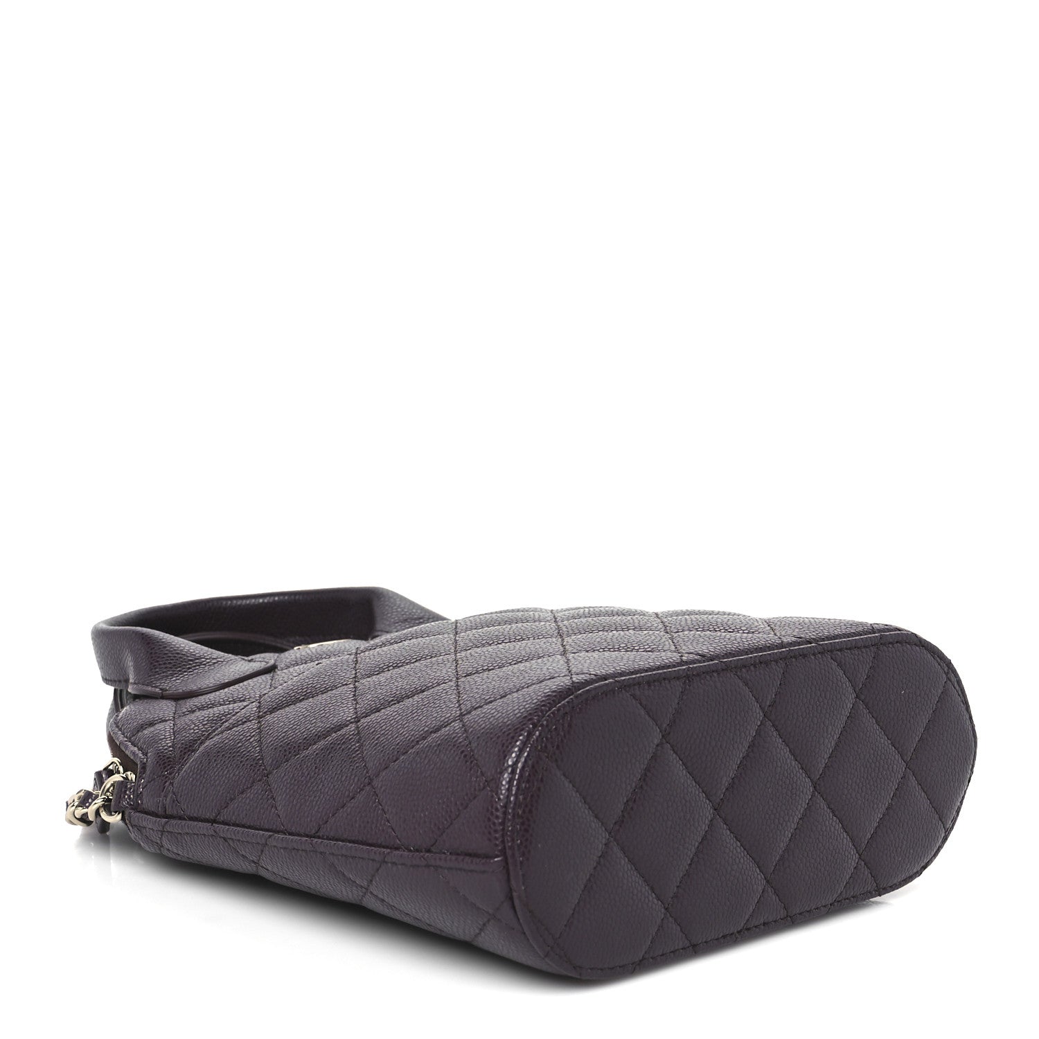 Chanel Caviar Quilted Top Handle Clutch With Chain Dark Brown 4 of 11