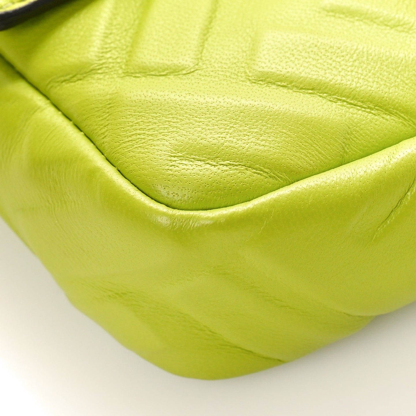 Nappa FF 1974 Embossed Mini Baguette Wasabi