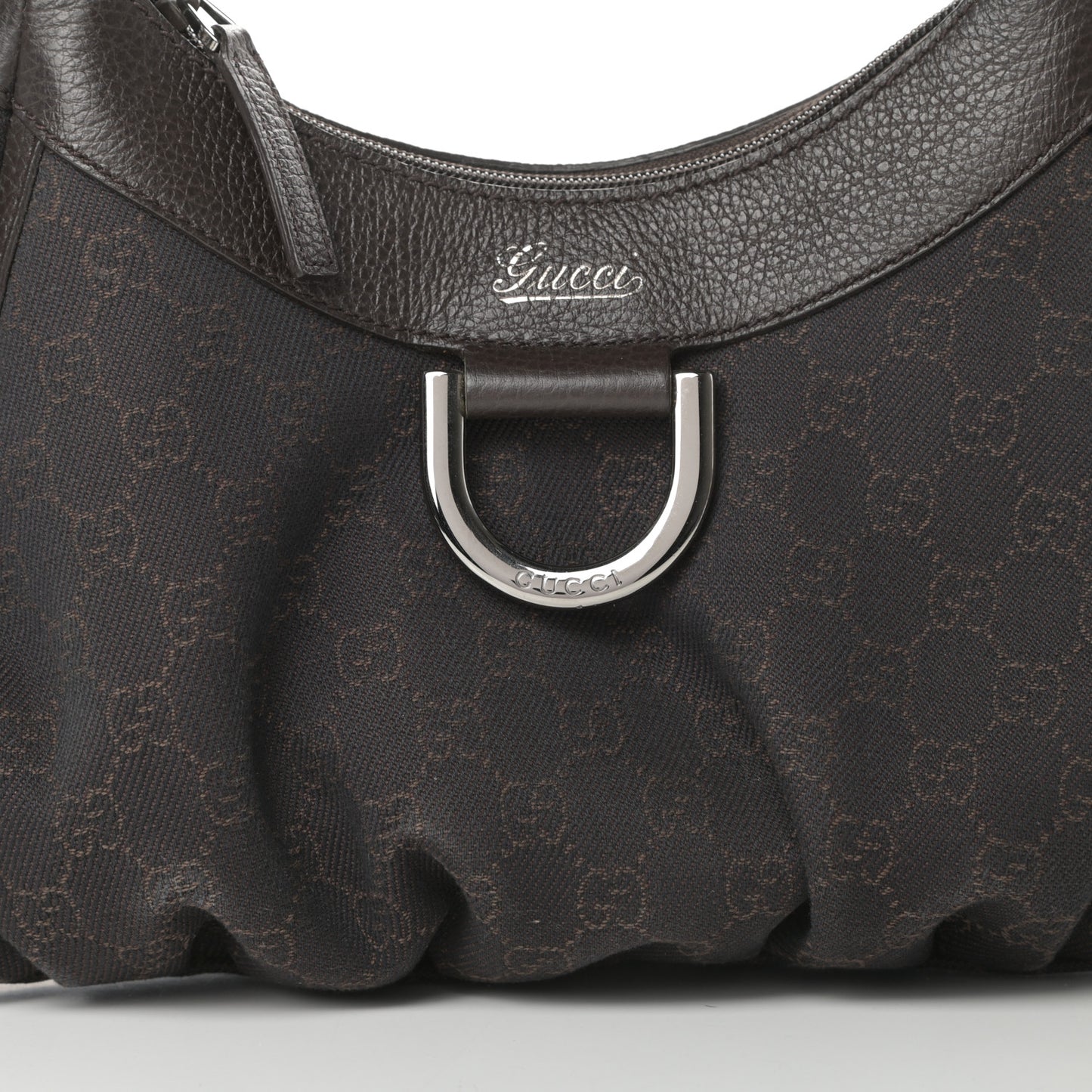 Monogram D Ring Hobo Dark Brown