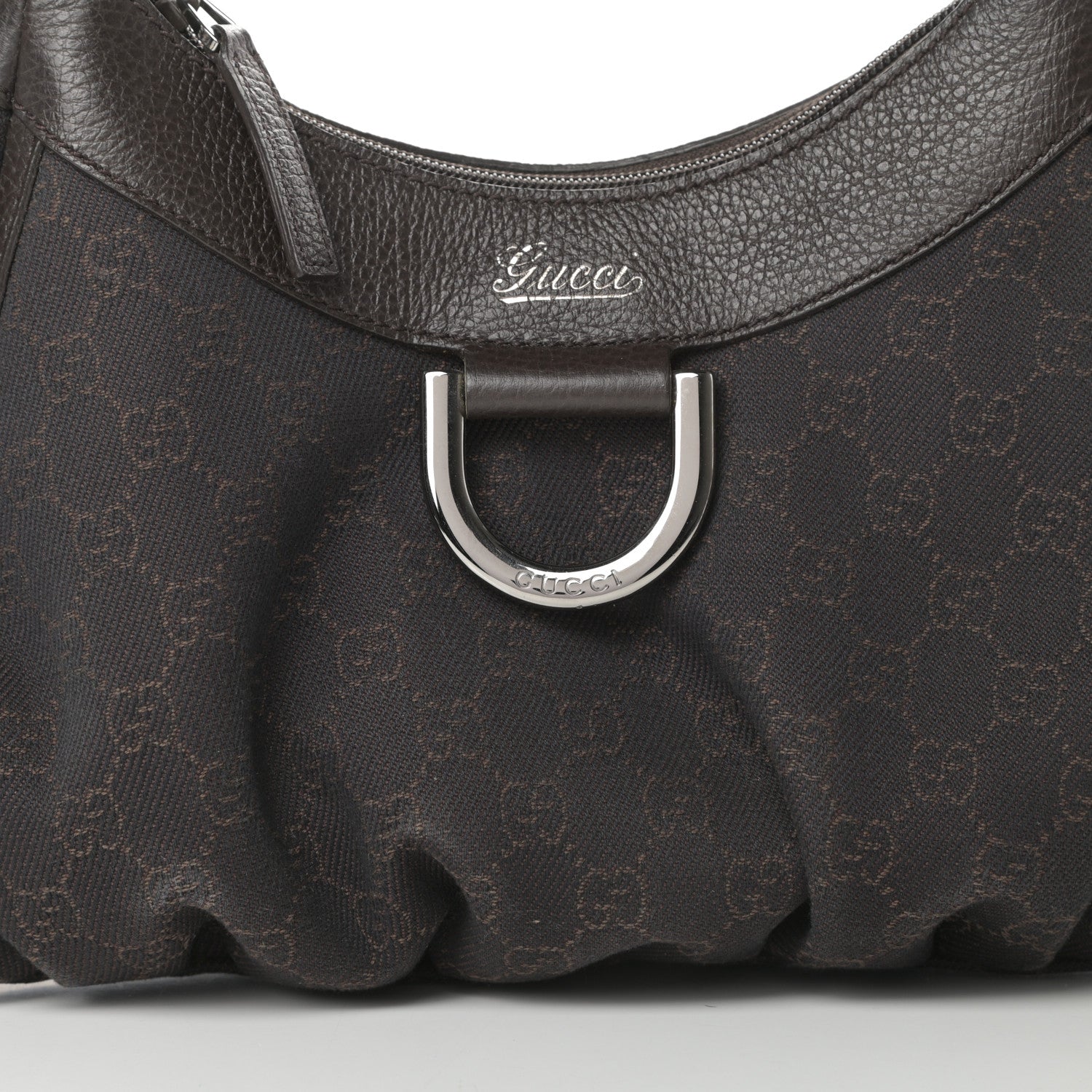 Gucci Monogram D Ring Hobo Dark Brown 8 of 12