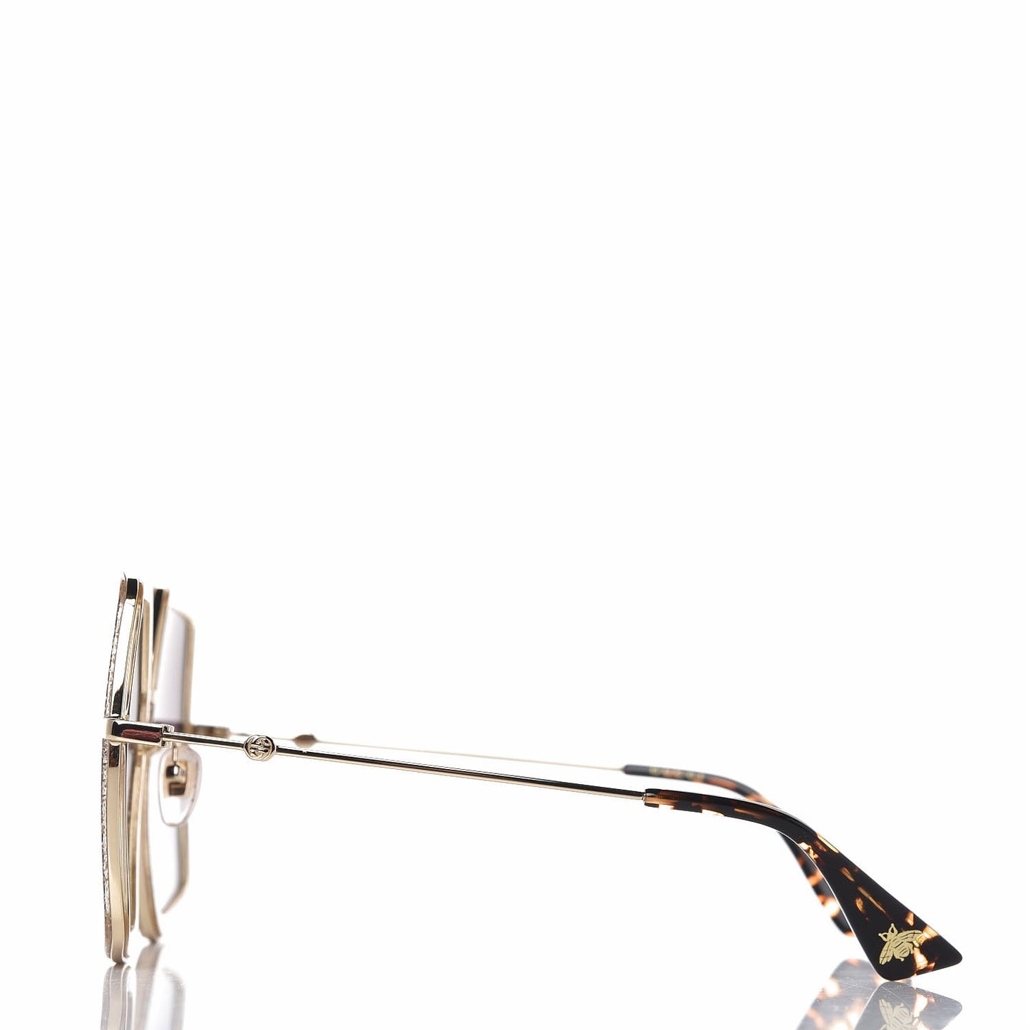 Glitter Acetate Oversize Square Frame Sunglasses GG0106S Gold